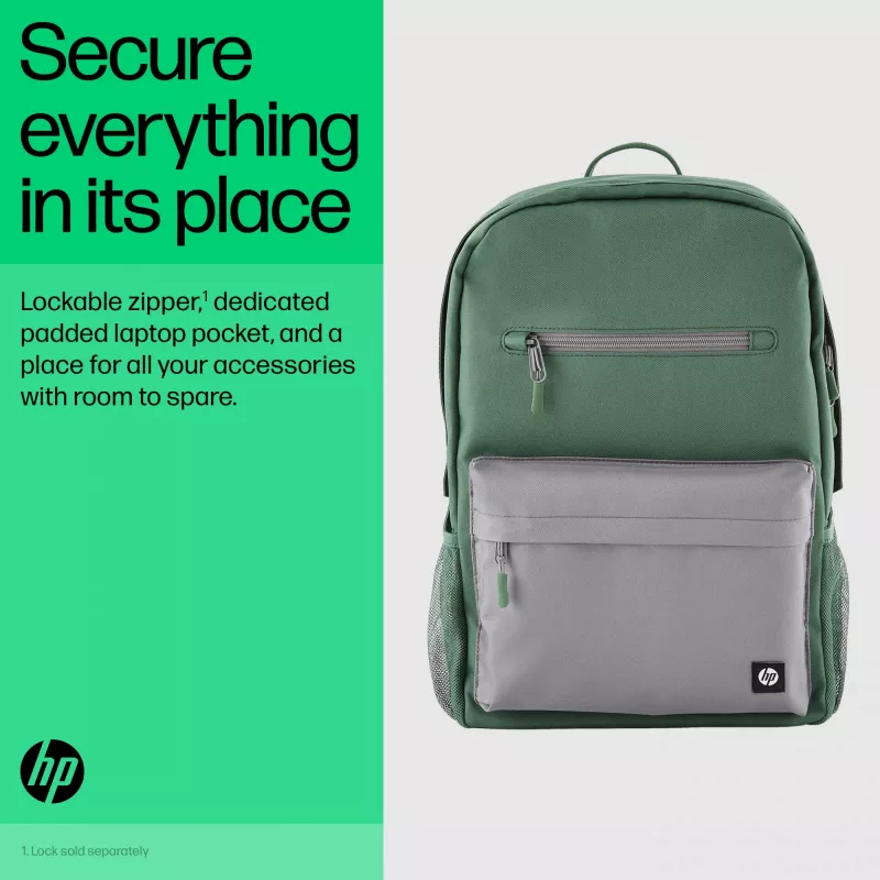 Mochila casual HP Campus verde Backpack verde gris poliéster