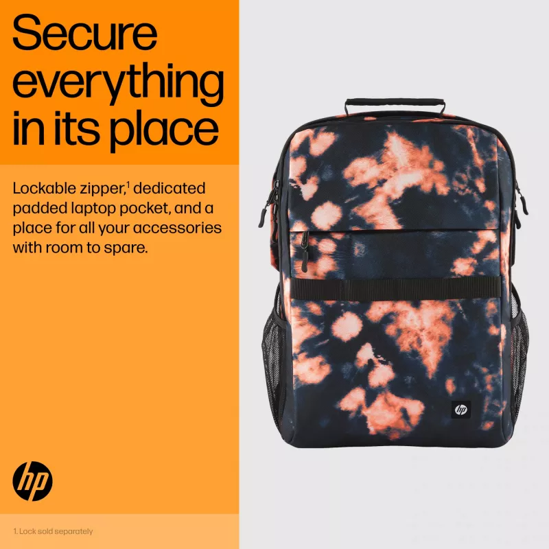 Mochila casual HP Campus XL Tie Dye mochila negra estampada