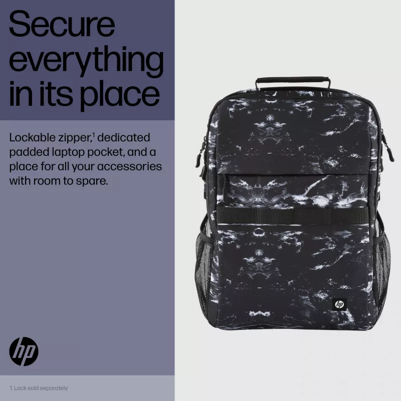 Mochila de ocio HP Campus XL Marble Stone mochila negra gris