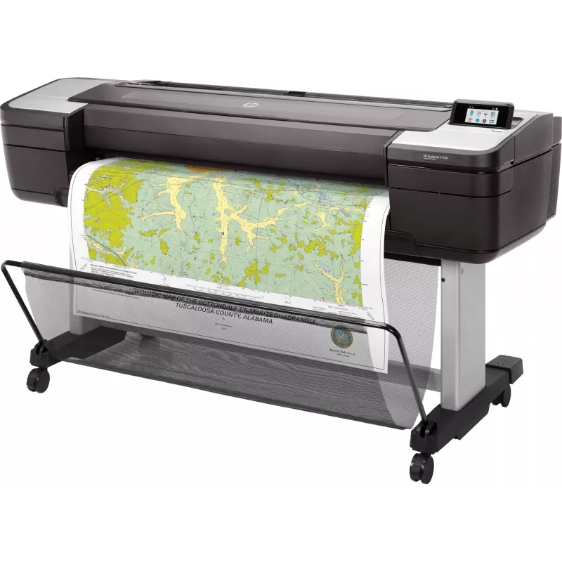 HP DesignJet T1700 W6B55A impresora de gran formato de 44 pulgadas (1118 mm), inyección de tinta térmica, 2400 x 1200 dpi, Gigabit LAN, HDD de 500 GB