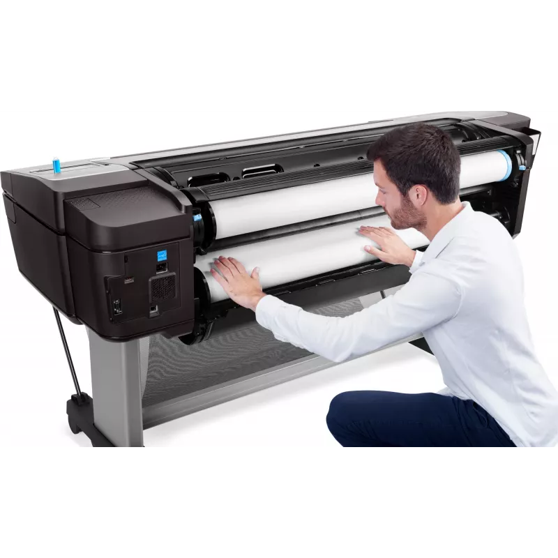 HP DesignJet T1700 W6B55A impresora de gran formato de 44 pulgadas (1118 mm), inyección de tinta térmica, 2400 x 1200 dpi, Gigabit LAN, HDD de 500 GB