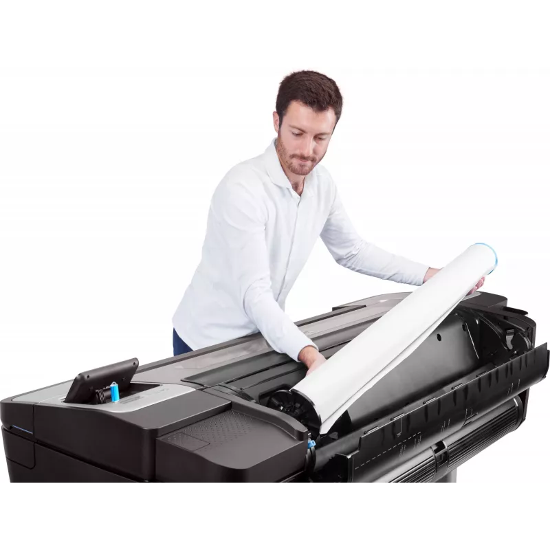 HP DesignJet T1700 W6B55A impresora de gran formato de 44 pulgadas (1118 mm), inyección de tinta térmica, 2400 x 1200 dpi, Gigabit LAN, HDD de 500 GB