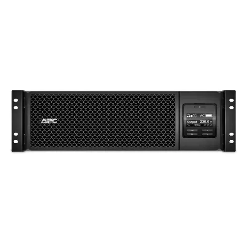 APC Smart-UPS On-Line, 5kVA, montaje en rack 3U, 230V, 6 salidas C13+4 C19 IEC, tarjeta de red, autonomía ampliada, con kit de raíles, 6 años de garantía