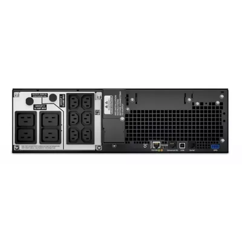 APC Smart-UPS On-Line, 5kVA, montaje en rack 3U, 230V, 6 salidas C13+4 C19 IEC, tarjeta de red, autonomía ampliada, con kit de raíles, 6 años de garantía