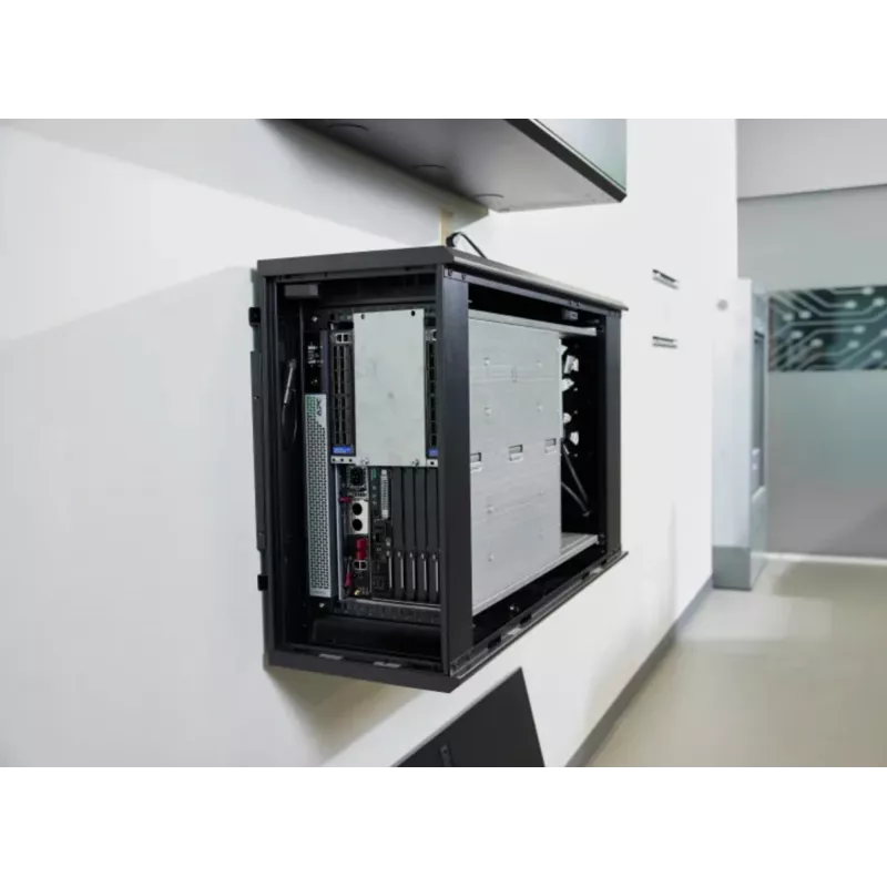 Armario rack de pared de perfil bajo APC NetShelter 6U 230V profundidad de servidor