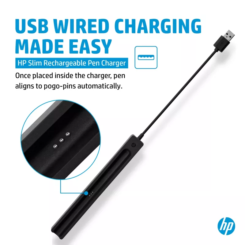 Cargador HP para lápiz recargable Slim Pen (4X491AA), USB-A