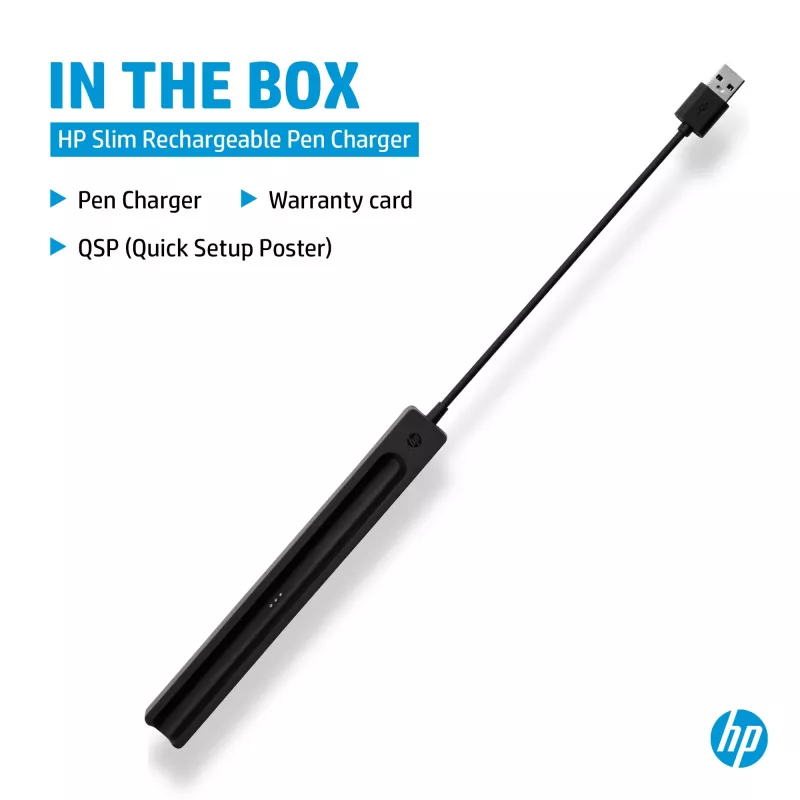 Cargador HP para lápiz recargable Slim Pen (4X491AA), USB-A