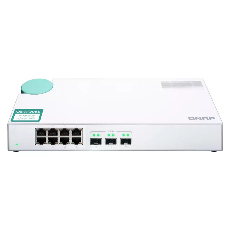 Switch de red QNAP QSW-308S no gestionado Gigabit Ethernet (10/100/1000) blanco