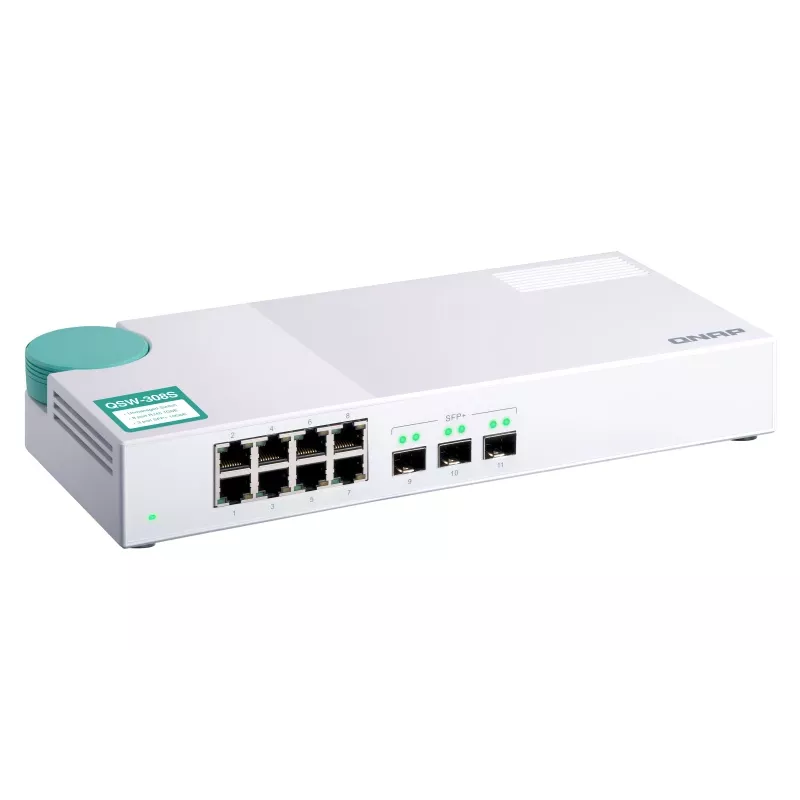 Switch de red QNAP QSW-308S no gestionado Gigabit Ethernet (10/100/1000) blanco