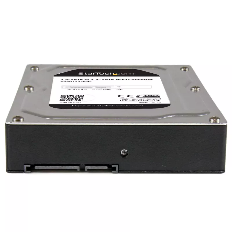 Carcasa adaptadora de disco duro SATA de aluminio StarTech.com de 2,5 pulgadas a 3,5 pulgadas con altura de SSD/HDD hasta 12,5 mm
