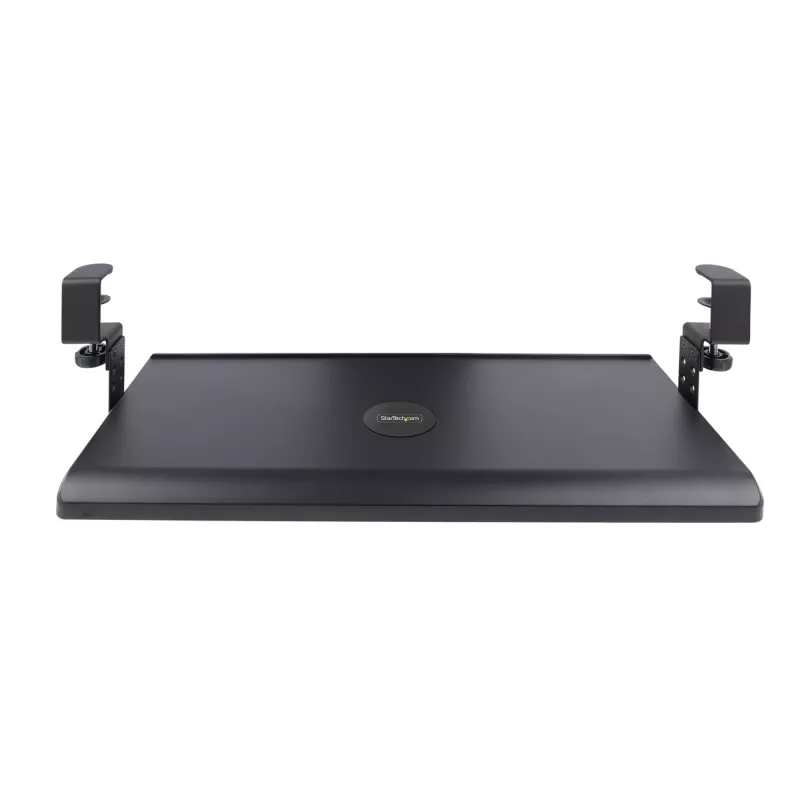 Bandeja de teclado bajo mesa StarTech.com, soporte ergonómico de teclado con abrazaderas, hasta 12 kg, bandeja extraíble para teclado y ratón con abrazaderas en C, bandeja de teclado regulable en altura (100/120/140 mm)