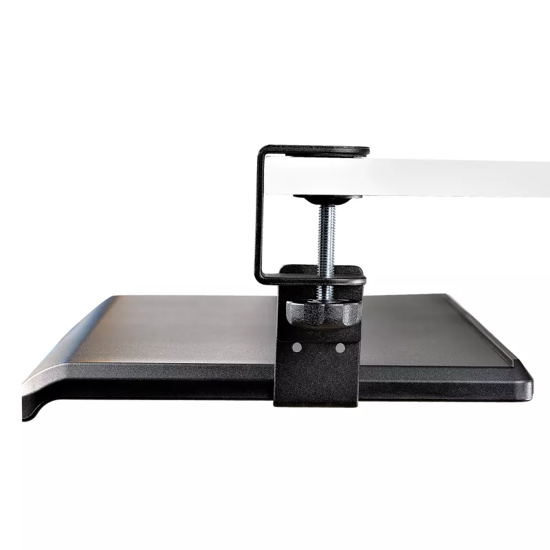Bandeja de teclado bajo mesa StarTech.com, soporte ergonómico de teclado con abrazaderas, hasta 12 kg, bandeja extraíble para teclado y ratón con abrazaderas en C, bandeja de teclado regulable en altura (100/120/140 mm)