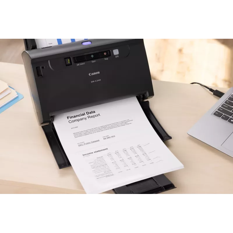 Escáner de documentos de sobremesa dúplex Canon imageFORMULA DR-C240, 216 x 3000 mm, 600 x 600 DPI, 24 bits, 24 bits, 45 ppm, 30 ppm