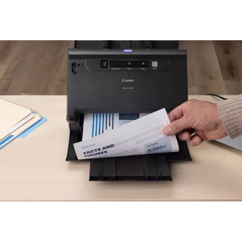 Escáner de documentos de sobremesa dúplex Canon imageFORMULA DR-C240, 216 x 3000 mm, 600 x 600 DPI, 24 bits, 24 bits, 45 ppm, 30 ppm