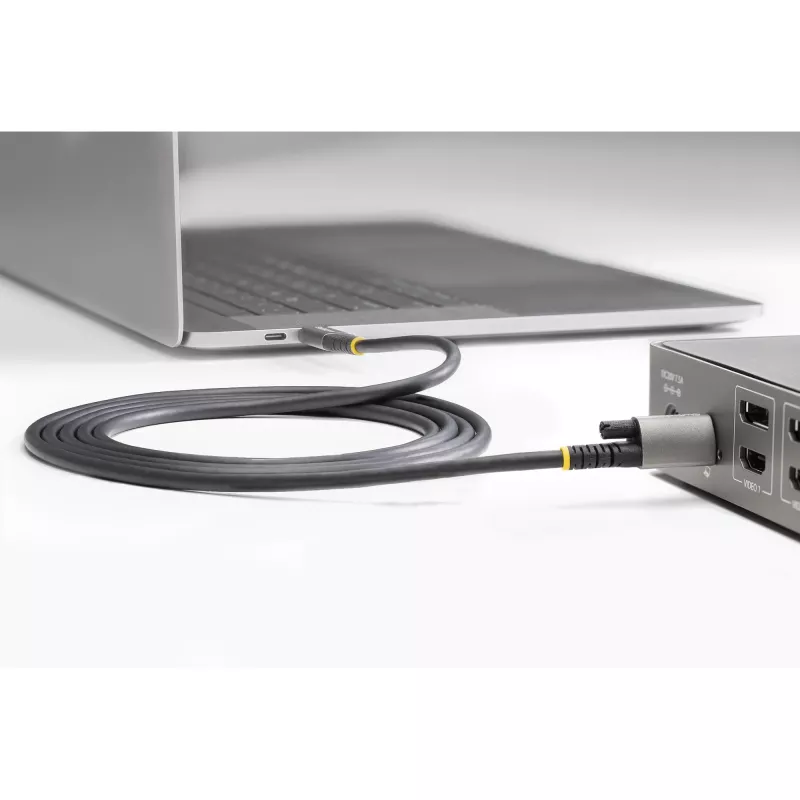 StarTech.com cable USB-C de 1 m con bloqueo de tornillo superior 10 Gbit/s – cable USB 3.1/3.2 Gen 2 Type-C – carga Power Delivery 100 W (5 A), modo DP-Alt – bloqueo de tornillo individual, cable USB-C para cargar/sincronizar