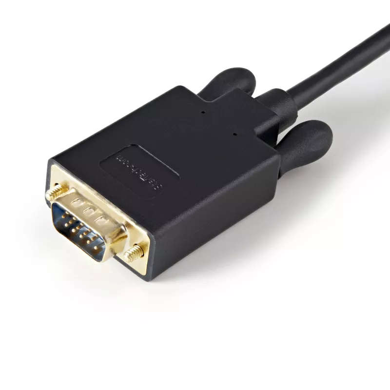 StarTech.com DP2VGAMM3B cable adaptador activo de DisplayPort a VGA, 3 pies (1 m), 1920x1200, conector DP con cierre, negro