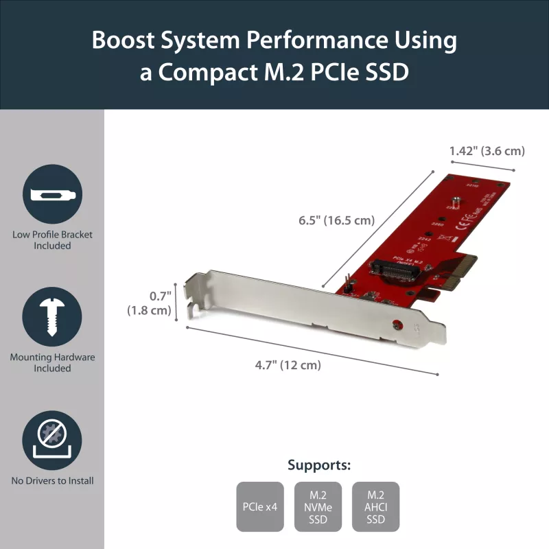 Adaptador StarTech.com x4 PCI Express 3.0 a M.2 PCIe NVMe SSD