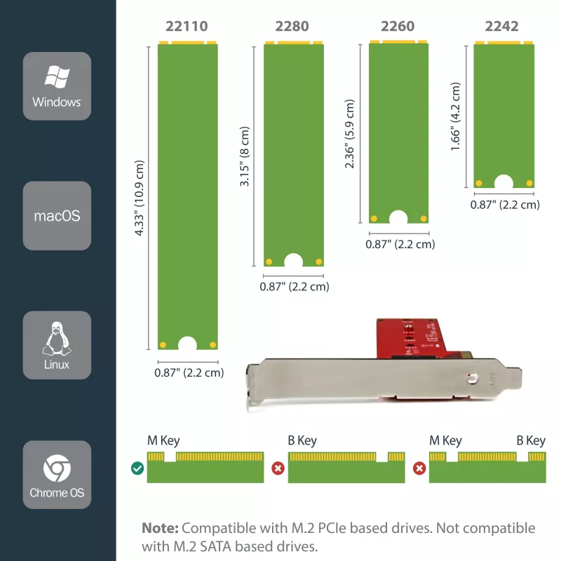 Adaptador StarTech.com x4 PCI Express 3.0 a M.2 PCIe NVMe SSD