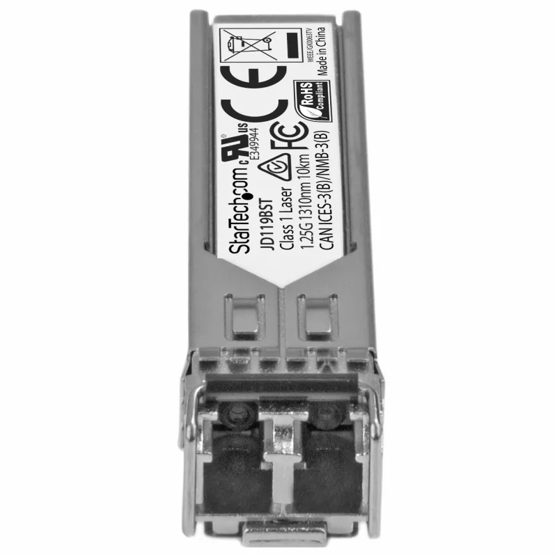 Módulo transceptor SFP compatible con HP JD119B de StarTech.com - 1000BASE-LX~Módulo SFP compatible con HPE JD119B - 1000BASE-LX - transceptor de fibra monomodo 1GbE - 1GE Gigabit Ethernet SFP - LC 10km - 1310nm - DDM HPE 5900, 12500, 5500