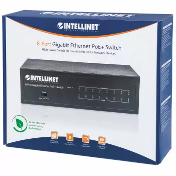 Conmutador gestionado Intellinet 8 puertos Gigabit Ethernet PoE+