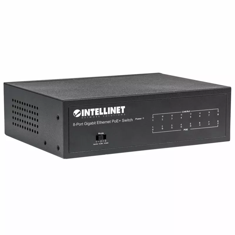 Conmutador gestionado Intellinet 8 puertos Gigabit Ethernet PoE+