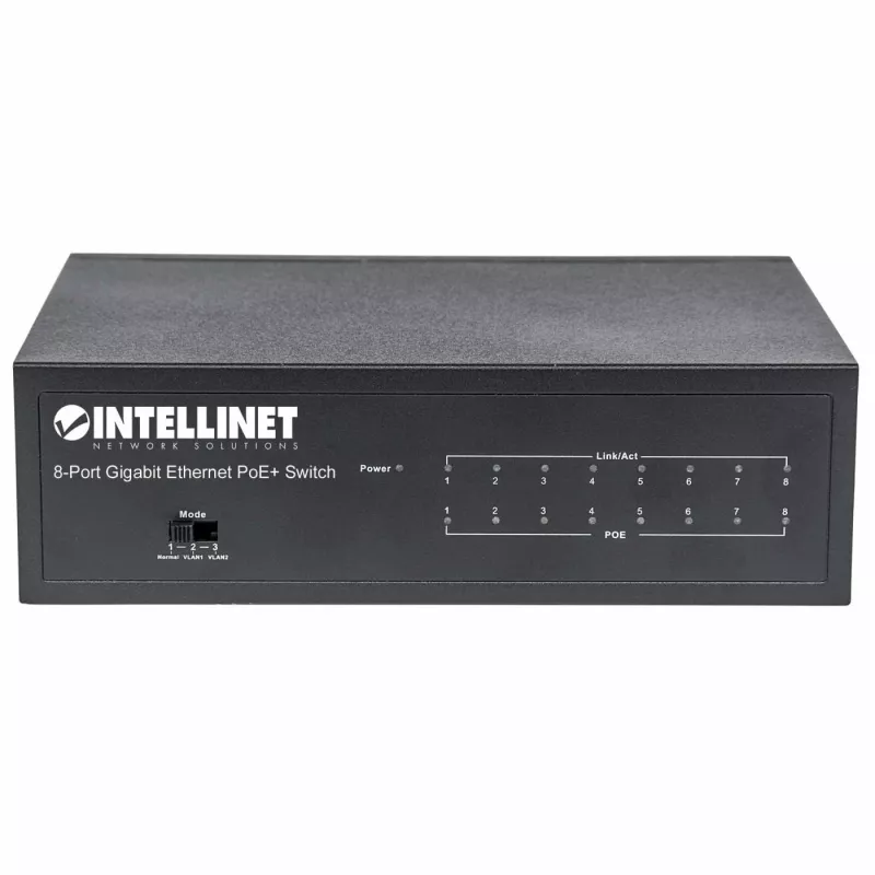 Conmutador gestionado Intellinet 8 puertos Gigabit Ethernet PoE+