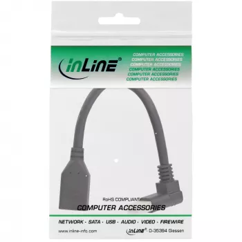 Cable adaptador InLine DisplayPort 1.4 M/H, 8K4K, acodado hacia arriba, negro/dorado