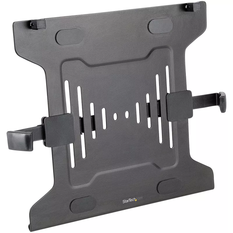 Bandeja para portátil VESA StarTech.com – bandeja ajustable para portátil para brazos de monitor, sujeta portátiles (4,5 kg / 9,9 lb) – orificios de montaje VESA 75x75 y 100x100 – ventilada – para soportes/bases de monitor de escritorio