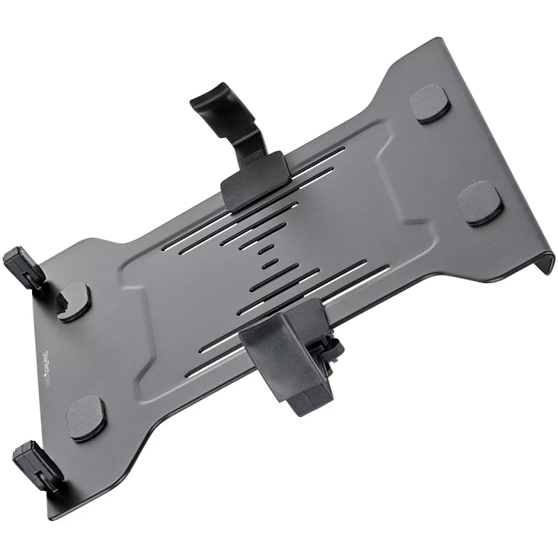 Bandeja para portátil VESA StarTech.com – bandeja ajustable para portátil para brazos de monitor, sujeta portátiles (4,5 kg / 9,9 lb) – orificios de montaje VESA 75x75 y 100x100 – ventilada – para soportes/bases de monitor de escritorio