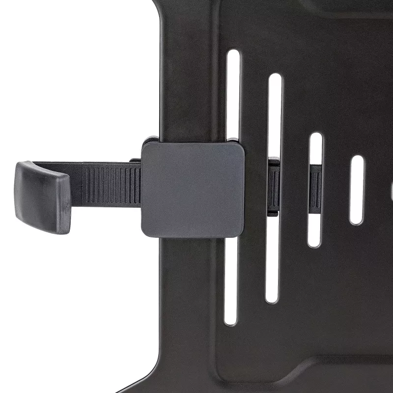 Bandeja para portátil VESA StarTech.com – bandeja ajustable para portátil para brazos de monitor, sujeta portátiles (4,5 kg / 9,9 lb) – orificios de montaje VESA 75x75 y 100x100 – ventilada – para soportes/bases de monitor de escritorio