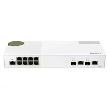 Switch de red QNAP QSW-M2108-2C Gestionado L2 2.5G Ethernet (100/1000/2500) Gris, Blanco