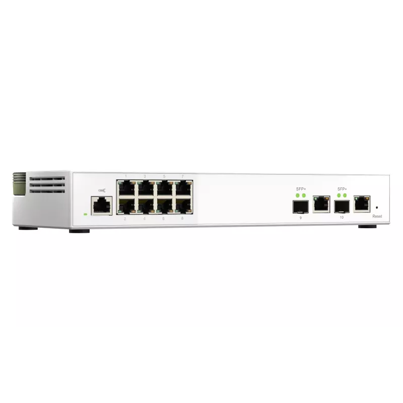 Switch de red QNAP QSW-M2108-2C Gestionado L2 2.5G Ethernet (100/1000/2500) Gris, Blanco