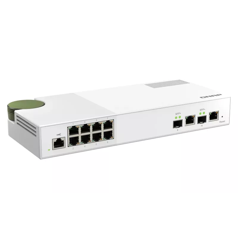 Switch de red QNAP QSW-M2108-2C Gestionado L2 2.5G Ethernet (100/1000/2500) Gris, Blanco