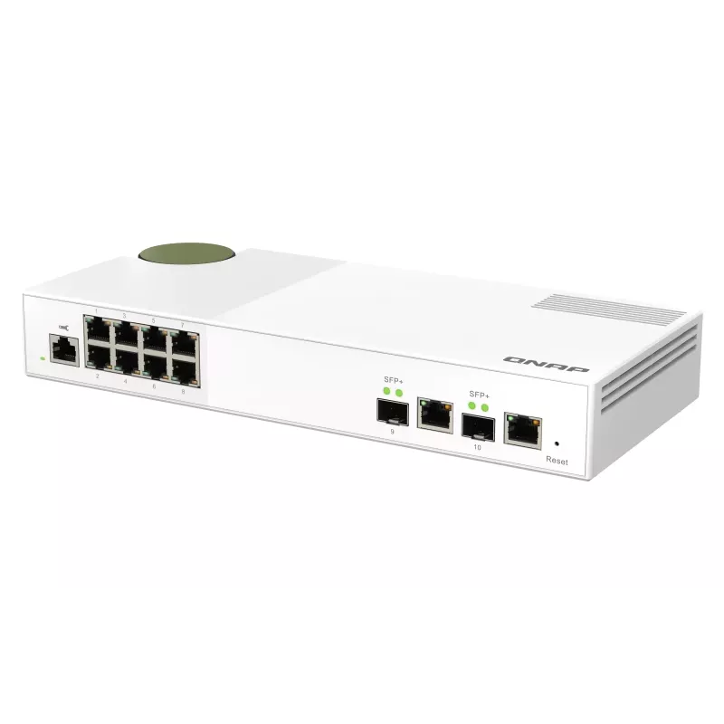 Switch de red QNAP QSW-M2108-2C Gestionado L2 2.5G Ethernet (100/1000/2500) Gris, Blanco