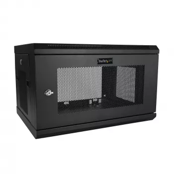 StarTech.com Armario de red de pared de 2 postes 6HE con bandeja de 1HE, rack de servidor de pared de 19