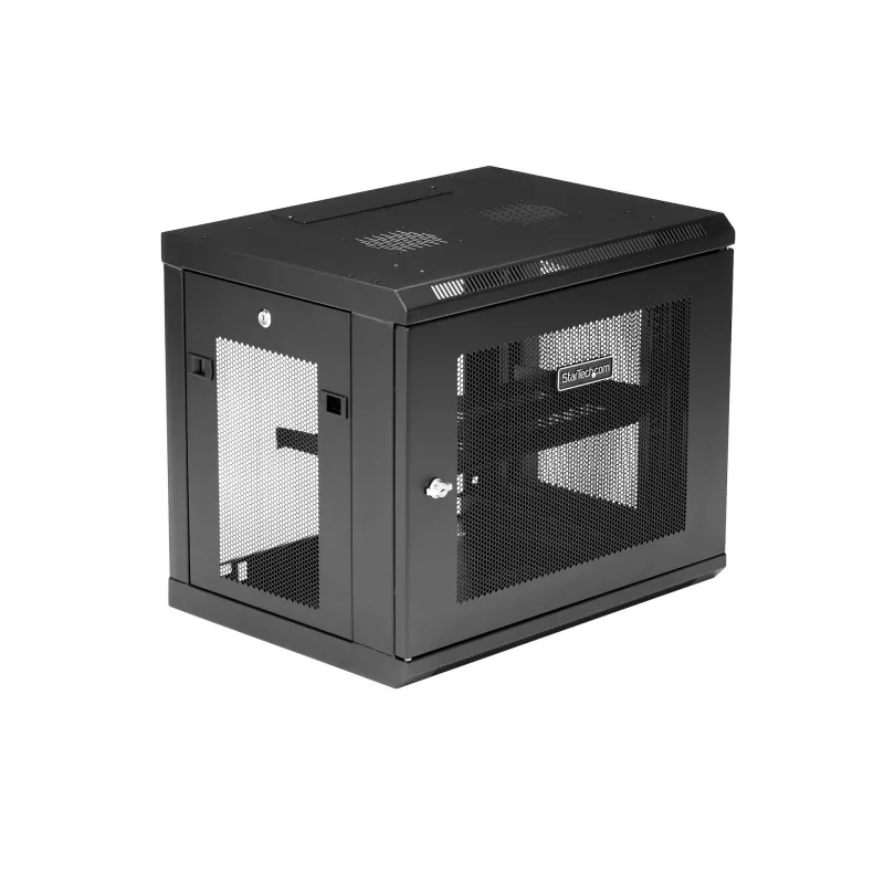 StarTech.com Rack de red de pared de 2 postes 9U con bandeja de 1U, rack de servidor de pared de 19