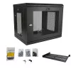 StarTech.com Rack de red de pared de 2 postes 9U con bandeja de 1U, rack de servidor de pared de 19