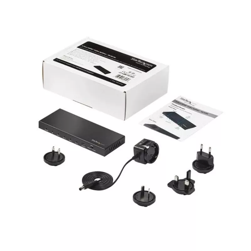 Splitter HDMI de 4 puertos StarTech.com – 4K 60 Hz, HDMI, 4x HDMI, 3840 x 2160 píxeles, Negro, 4K Ultra HD, 60 Hz