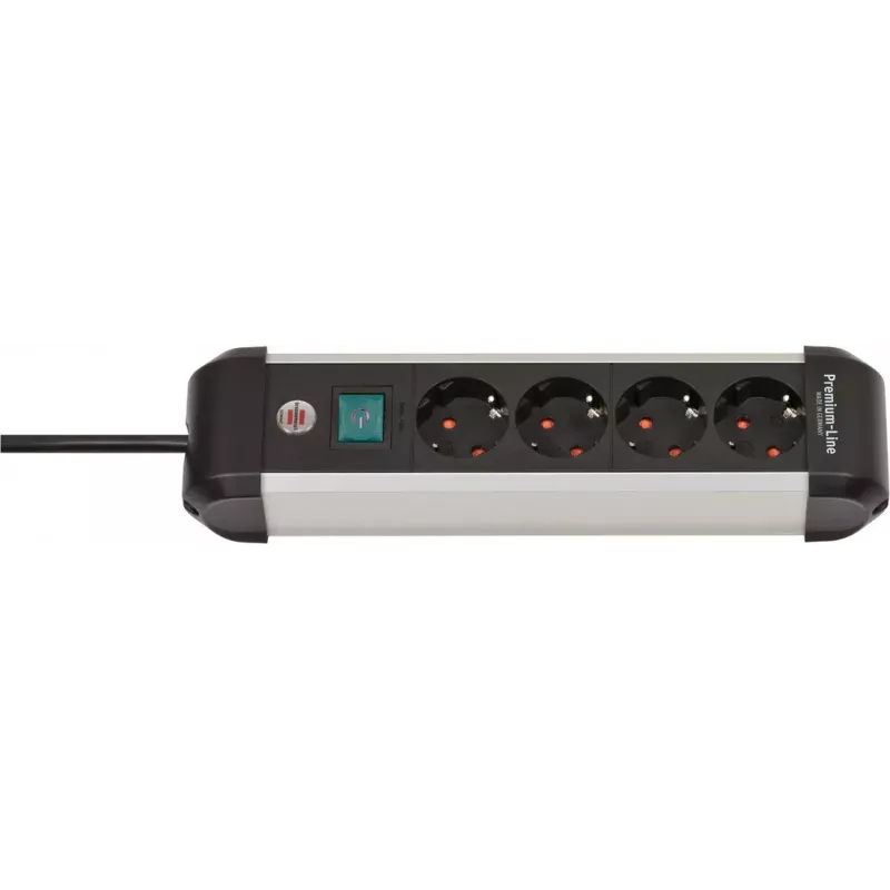 Regleta de alimentación Brennenstuhl 1391030400 1,8 m 4 tomas de CA para interior negro plata