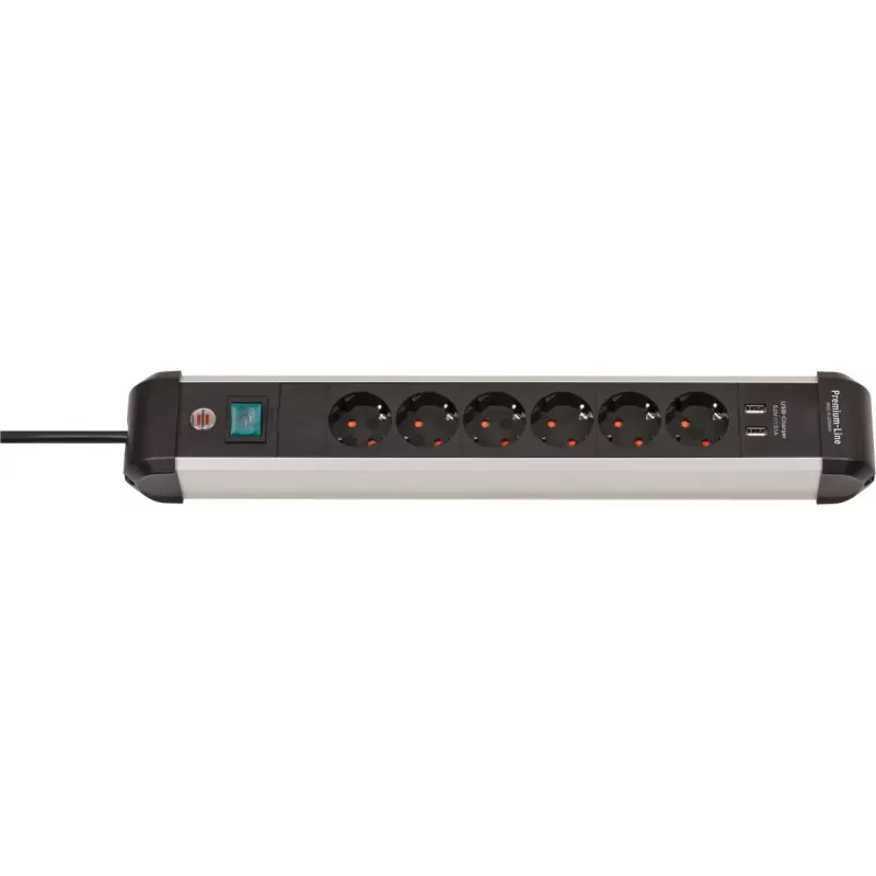 Regleta de alimentación Brennenstuhl 1391030610 3 m 6 tomas de CA para interior negro plata
