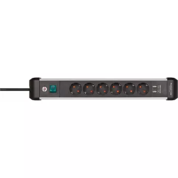 Regleta de alimentación Brennenstuhl 1391030610 3 m 6 tomas de CA para interior negro plata