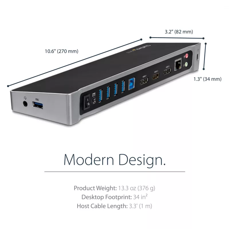 Estación de acoplamiento USB 3.0 para triple monitor StarTech.com - 1x HDMI - 2x DisplayPort