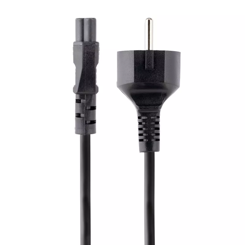 Cable de alimentación para portátil StarTech.com de 3 m, EU Schuko a C5, 2,5A 250V, 18AWG, cable de alimentación de repuesto para portátil, cable de fuente de alimentación, cable de carga para portátil, cable de alimentación con conector de trébol/ratón Mickey