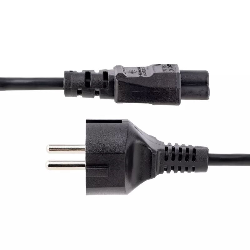 Cable de alimentación para portátil StarTech.com de 3 m, EU Schuko a C5, 2,5A 250V, 18AWG, cable de alimentación de repuesto para portátil, cable de fuente de alimentación, cable de carga para portátil, cable de alimentación con conector de trébol/ratón Mickey