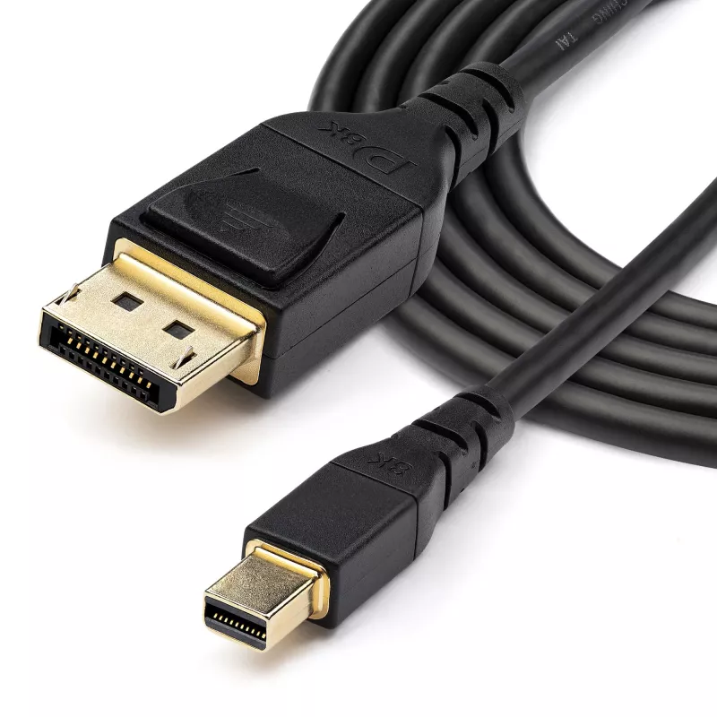 Cable Mini DisplayPort a DisplayPort 1.4 certificado por VESA StarTech.com de 3ft (1m) – 8K 60Hz HBR3 HDR – cable Super UHD mDP a DP 1.4 – delgado (34 AWG) Ultra HD 4K 120Hz – cable de monitor/vídeo