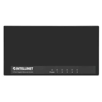 Switch Gigabit Ethernet de 5 puertos Intellinet tamaño sobremesa, plástico, IEEE 802.3az (Energy Efficient Ethernet), Negro
