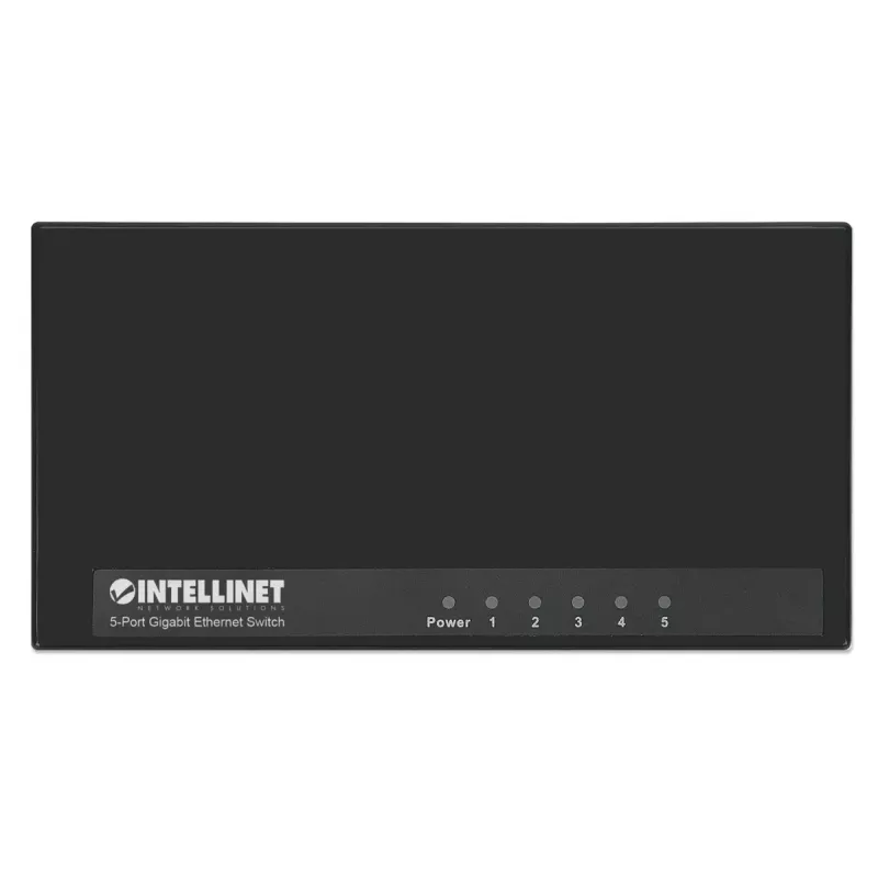 Switch Gigabit Ethernet de 5 puertos Intellinet tamaño sobremesa, plástico, IEEE 802.3az (Energy Efficient Ethernet), Negro