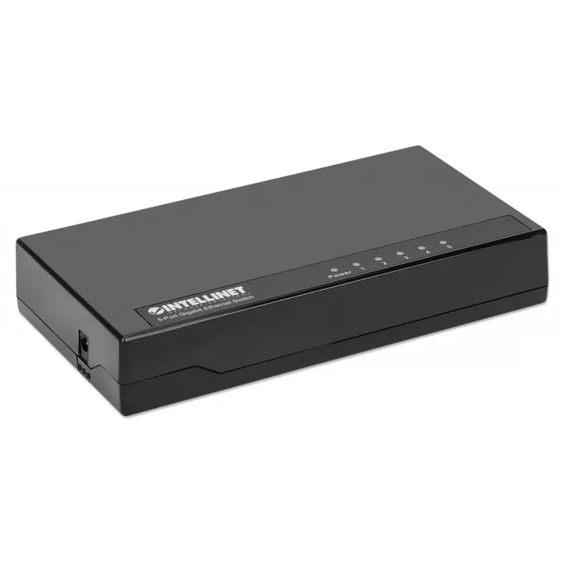 Switch Gigabit Ethernet de 5 puertos Intellinet tamaño sobremesa, plástico, IEEE 802.3az (Energy Efficient Ethernet), Negro