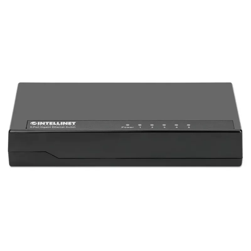 Switch Gigabit Ethernet de 5 puertos Intellinet tamaño sobremesa, plástico, IEEE 802.3az (Energy Efficient Ethernet), Negro