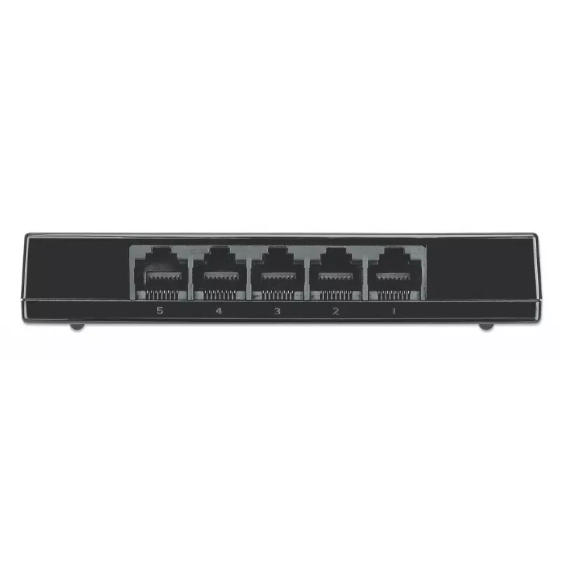 Switch Gigabit Ethernet de 5 puertos Intellinet tamaño sobremesa, plástico, IEEE 802.3az (Energy Efficient Ethernet), Negro